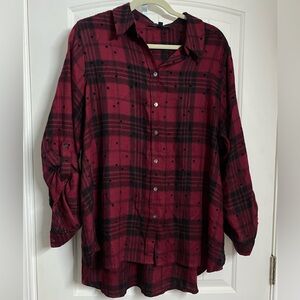 Women Burgundy star blouse